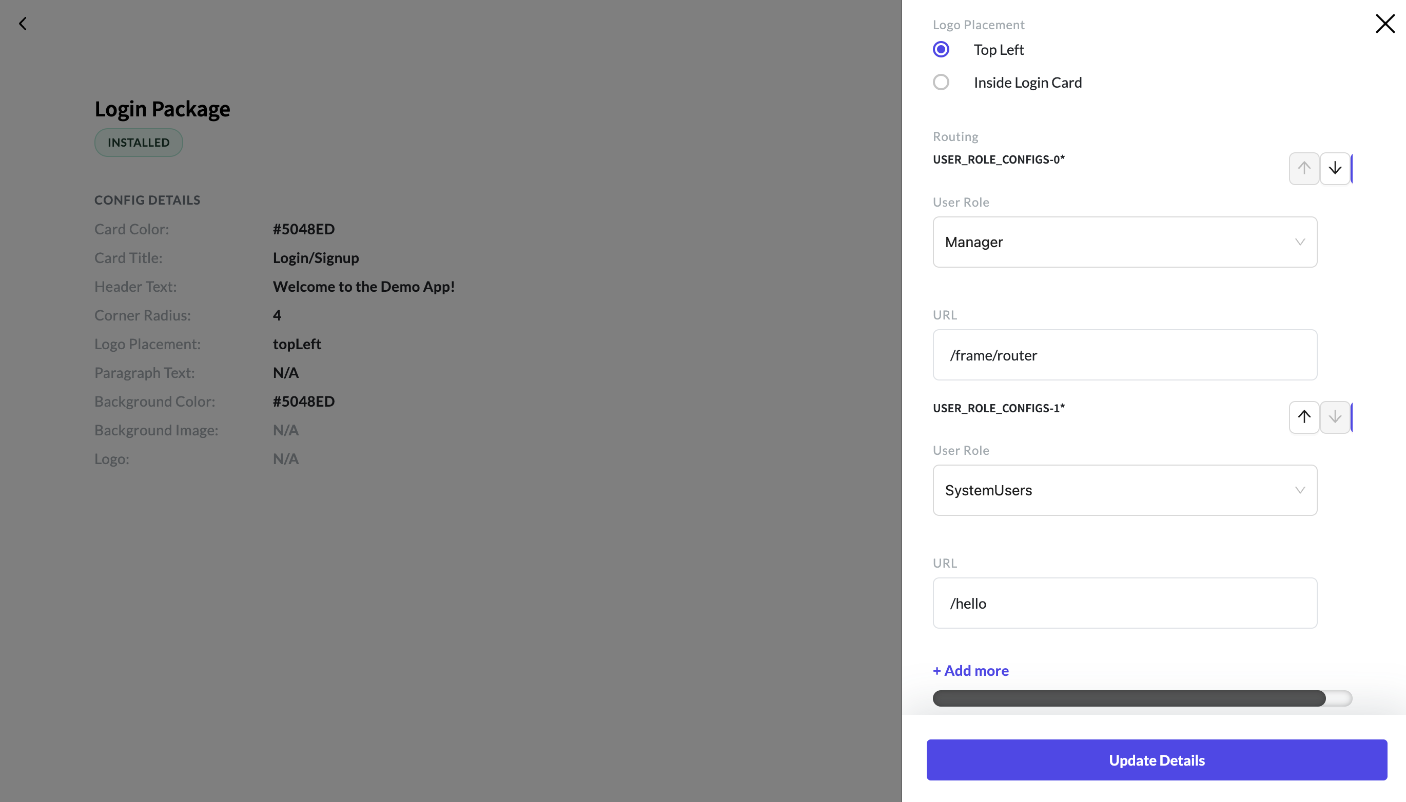 Route Config