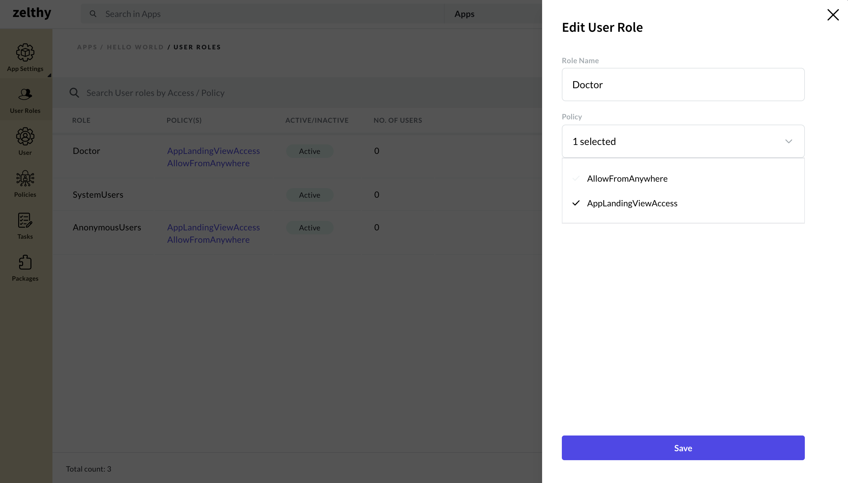 Assigning Policies to User Role 2